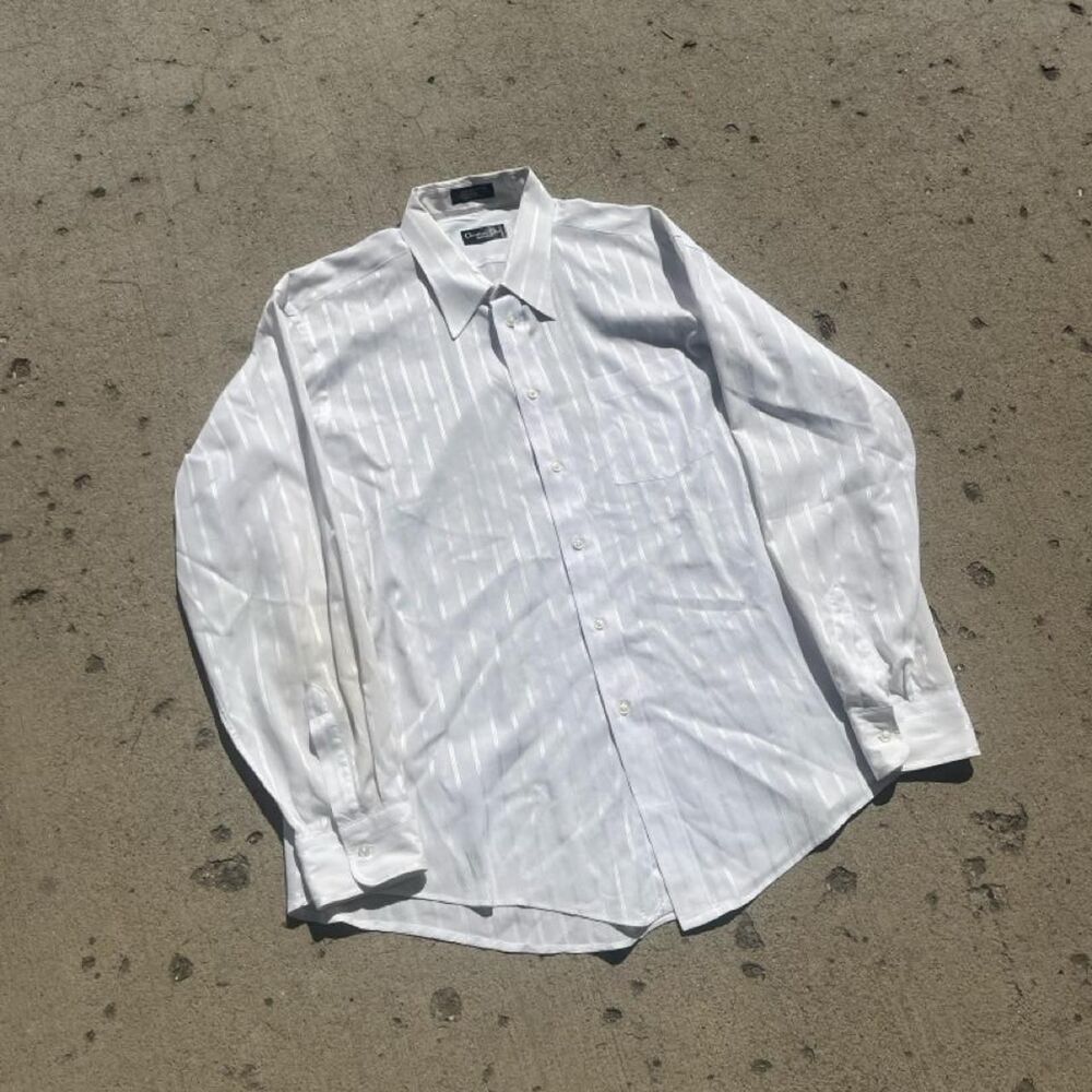Vintage 90s Christian Dior Monsieur Old Money Y2K Button Up Dress Shirt Longslee